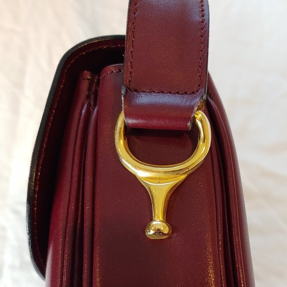 Rare Vintage Celine Burgundy Triomphe Cross-body Shoulder Bag - Picture 6 of 16